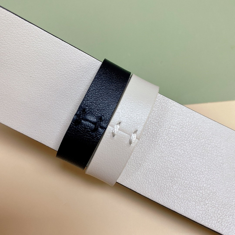 ch**an louboutin & D*or 30 montaigne reversible belt blue and white