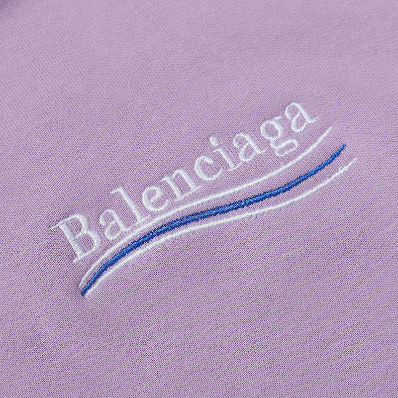 Ba*len*cia*ga logo-print fleece-back cotton-jersey hoodie purple