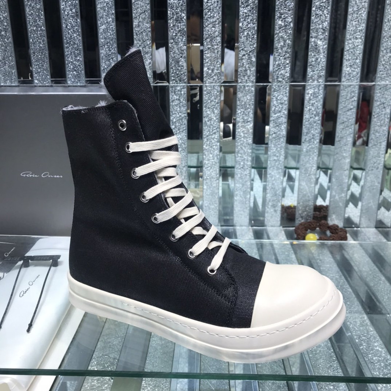 Rick Owens Drkshdw  Denim High Top Sneakers Black