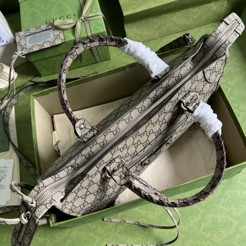g*u*i x ba*len*cia*ga gg S*p*e monogram neo classic silver hardware city beige ebony