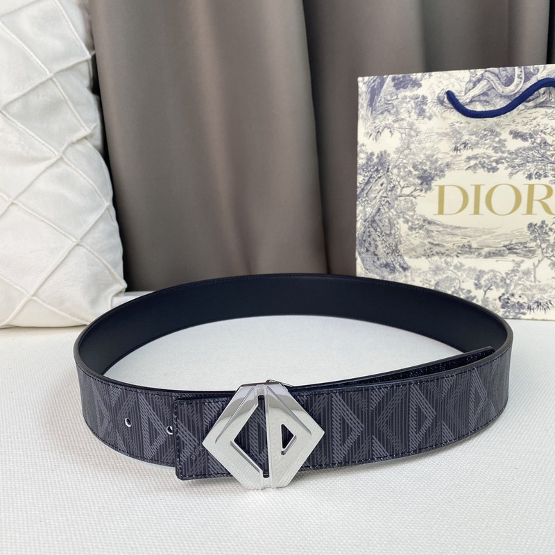 d*or black cd Di*m*nd canvas and smooth calfskin silver