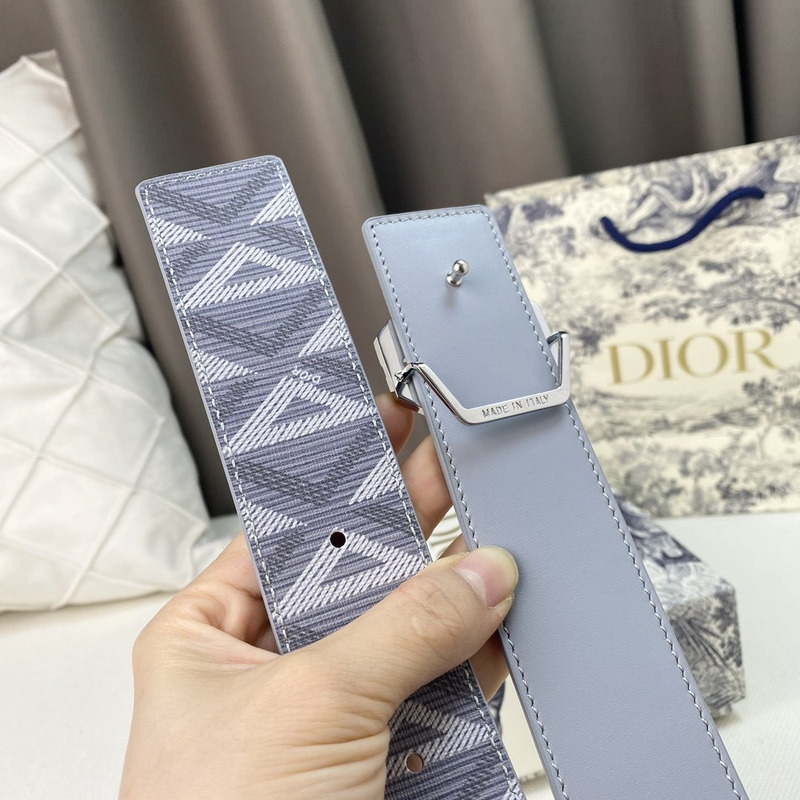 d*or gray cd Di*m*nd canvas and smooth calfskin silver
