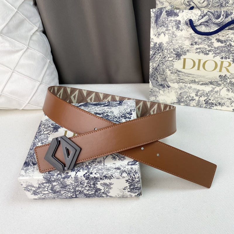 d*or brown cd Di*m*nd canvas and smooth calfskin black
