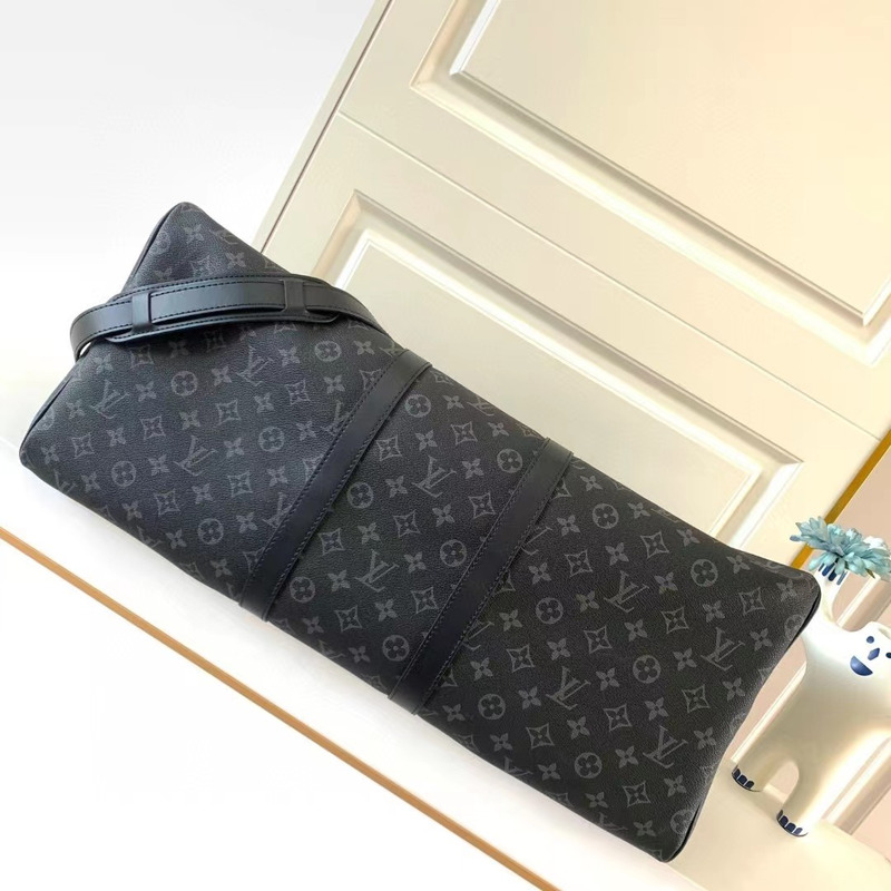 l**is V*t*n black monogram eclipse keepall bandouliere 55 duffle bag
