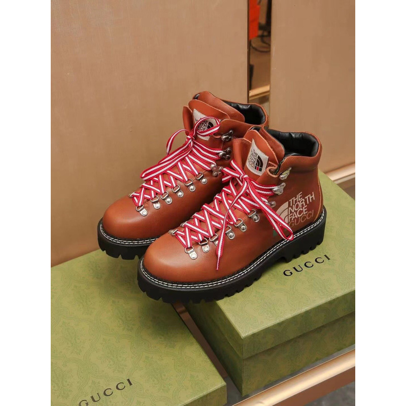 g*u*i x the n0*h F**e leather ankle boots brown