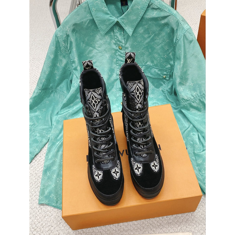 l**is V*t*n laureate platform desert boots monogram black