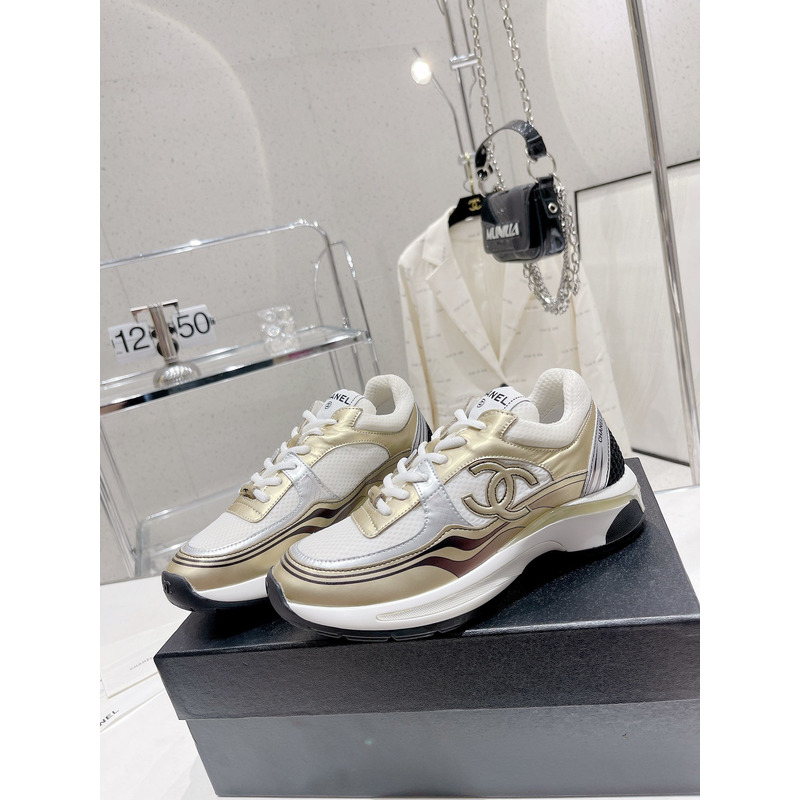 Ch*el cc runner gold laminate bag