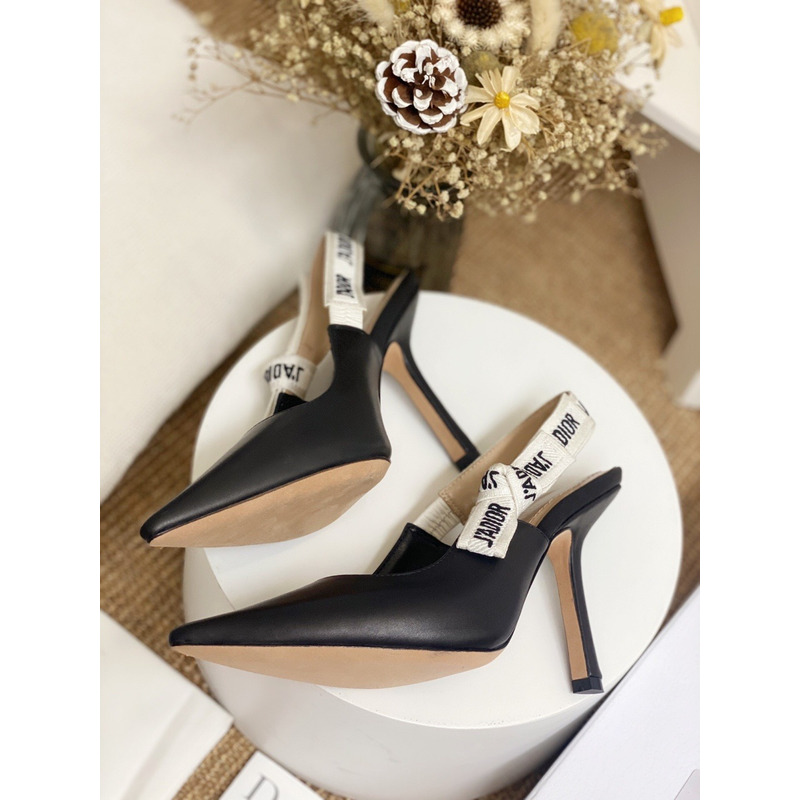 D*or slingback pump black patent calfskin