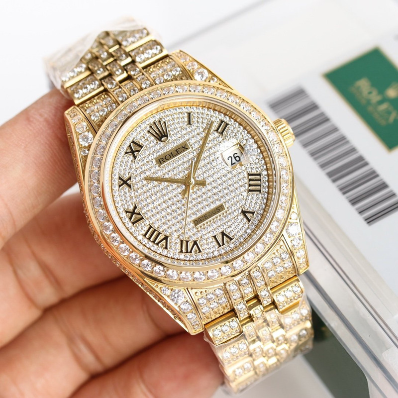 rolex oyster, Di*m*nds and yellow gold