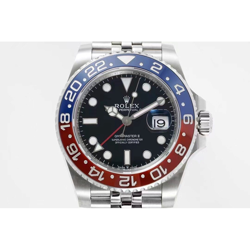 GMT-Master II Pepsi Blue and Red Bezel Stainless Steel Jubilee Watch cal.3285 movement