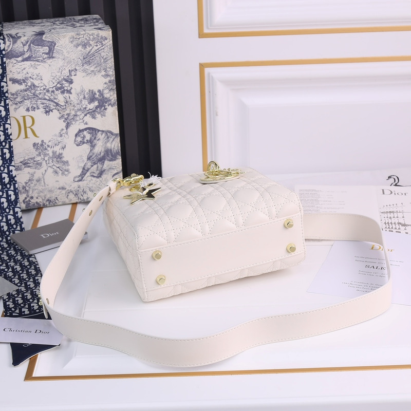 D*or lady D*or micro lambskin tote white