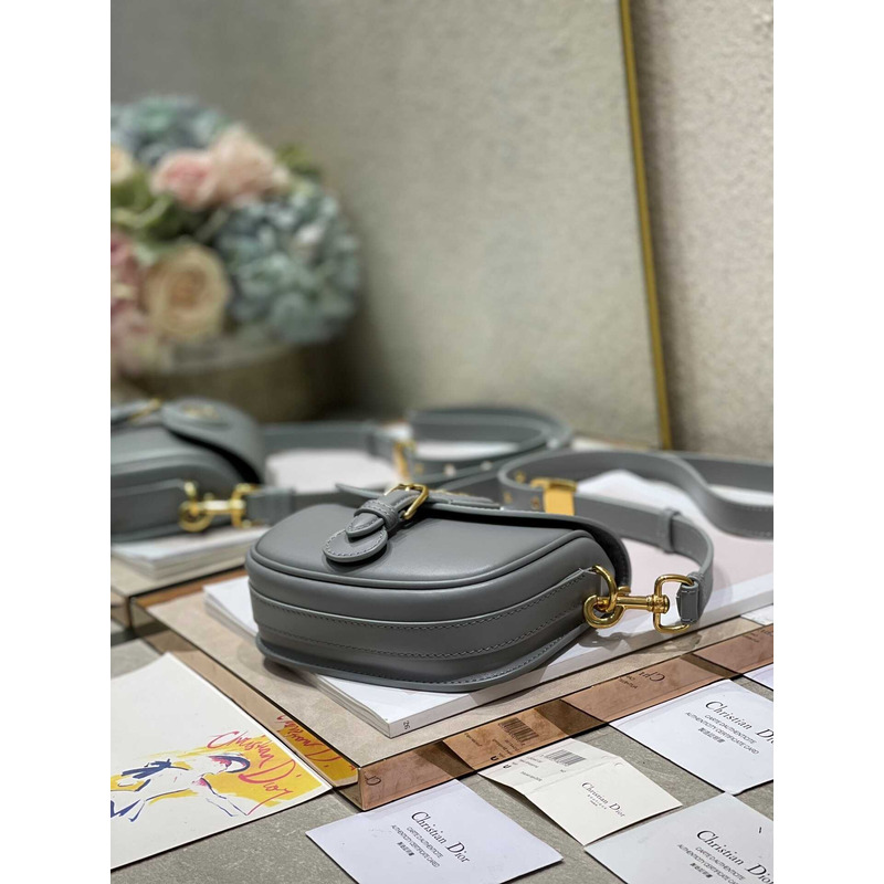 D*or bobby bag small box calfskin gray