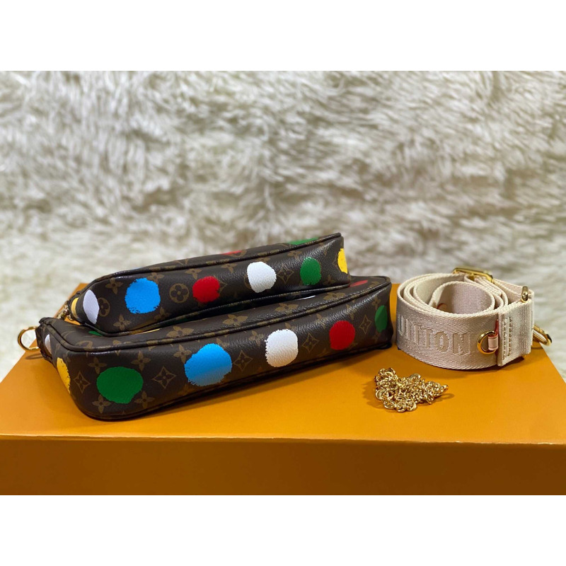 l**is V*t*n x yayoi kusama multi pochette accessoires monogram multicolor
