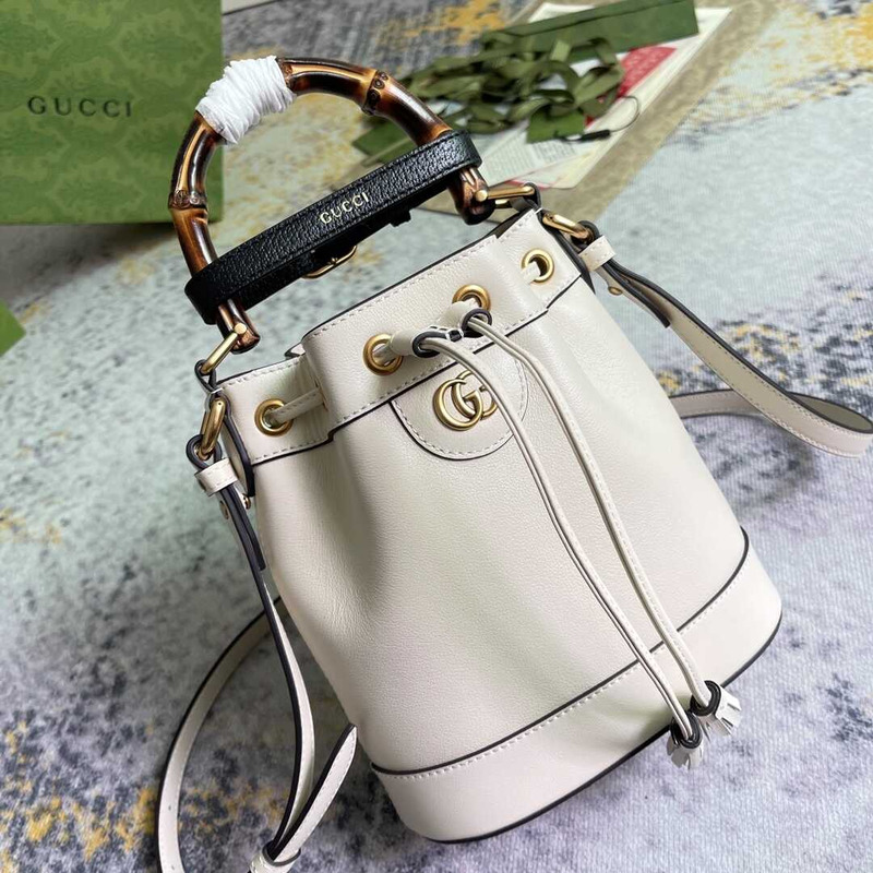 G*u*i diana mini bucket bag white