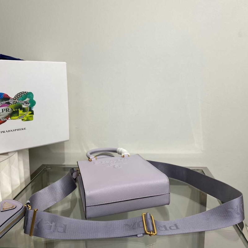 Pra*a bolso shopper con logo triangular purple