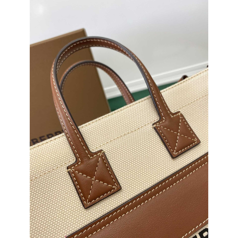 B**rry freya canvas and leather freya tote bag brown