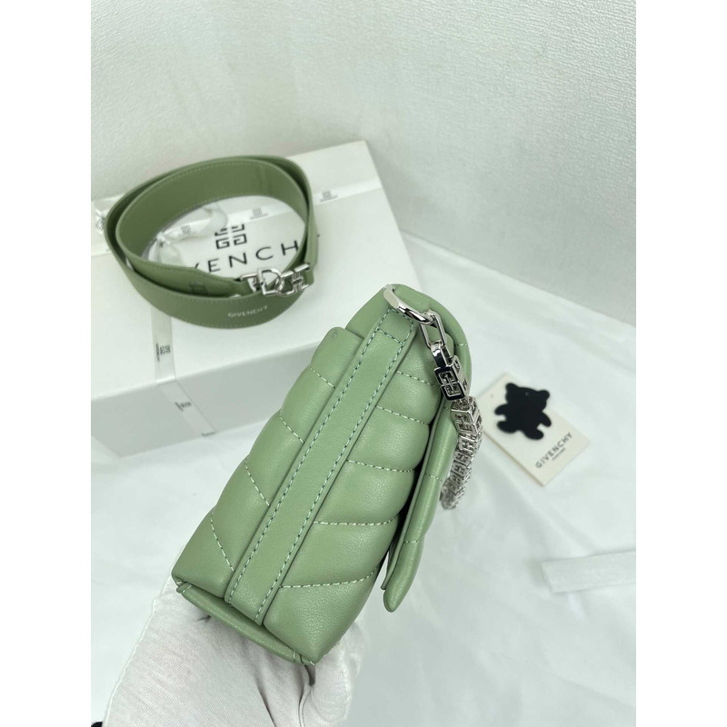 Givenchy 4G Soft Small Quilted Leather Shoulder Bag Green