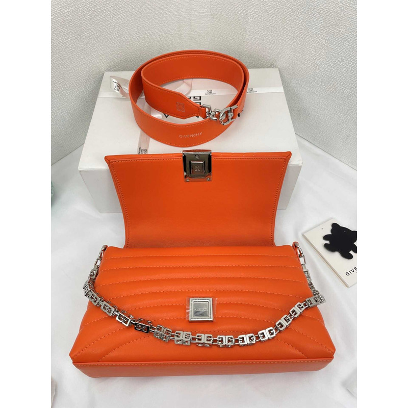 Givenchy Small 4G Crossbody Bag in Calf Leather Orange