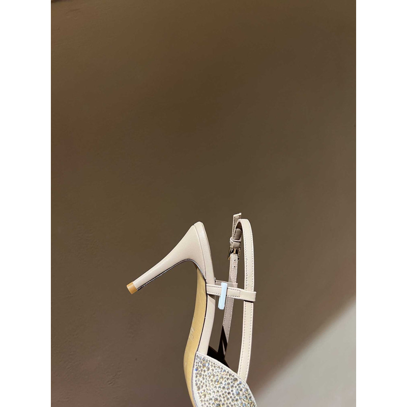 valentino glitter Di*m*nd high heel beige