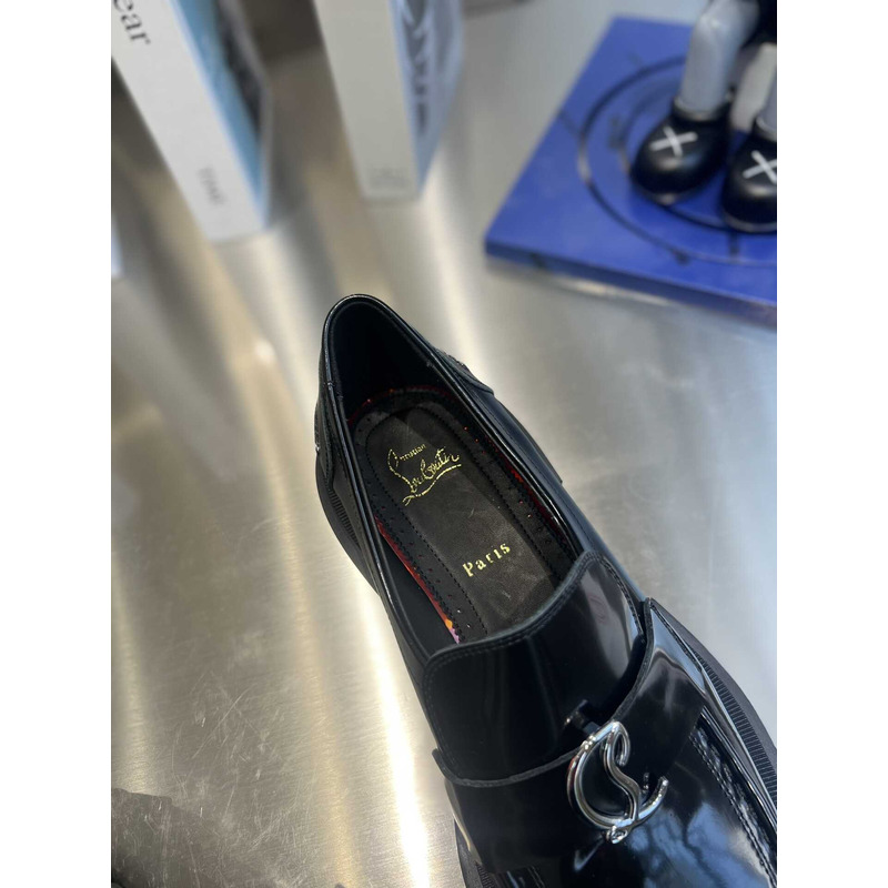Ch**an louboutin moc leather loafers in black