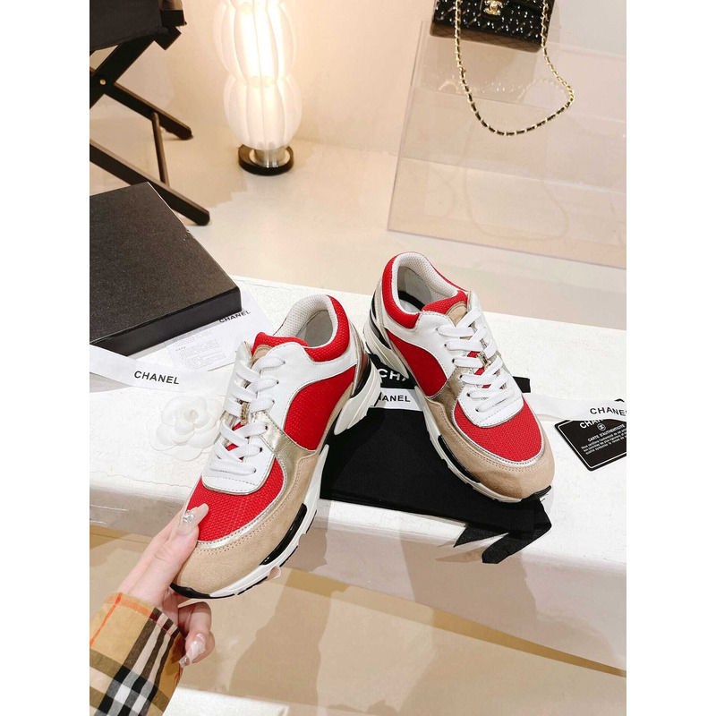 Ch*el low top trainer red&brown