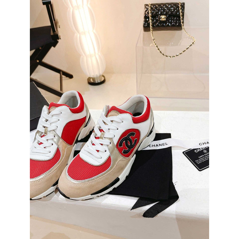 Ch*el low top trainer red&brown