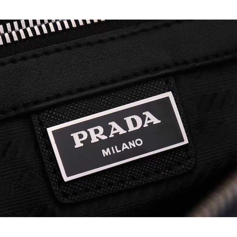 Pra*a brique saffiano leather bag black