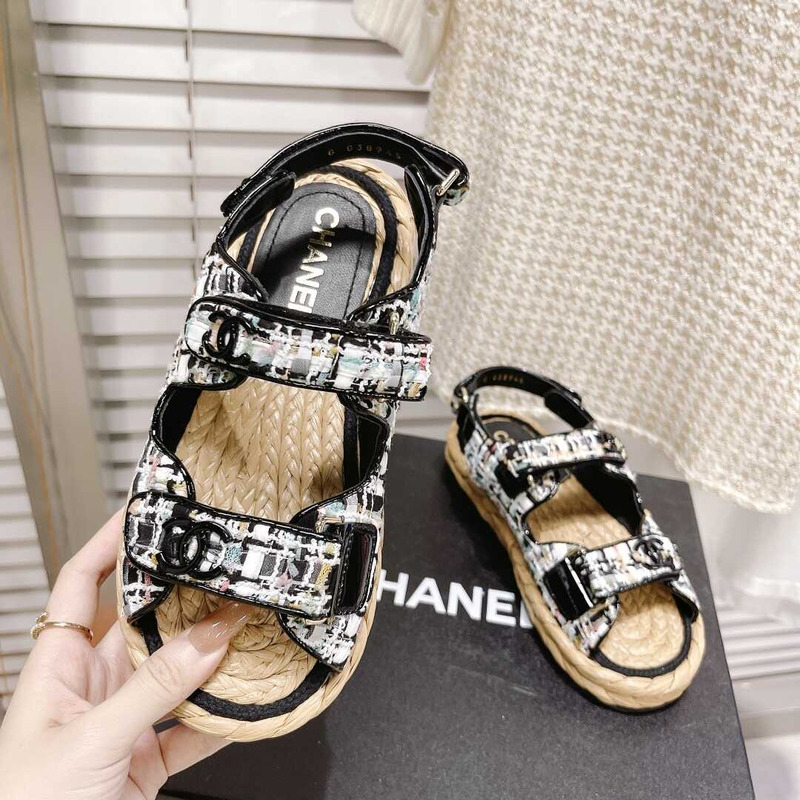 Ch*el  summer flat sandal black