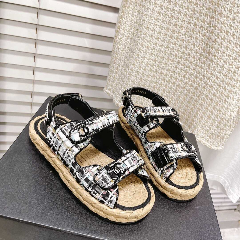 Ch*el  summer flat sandal black