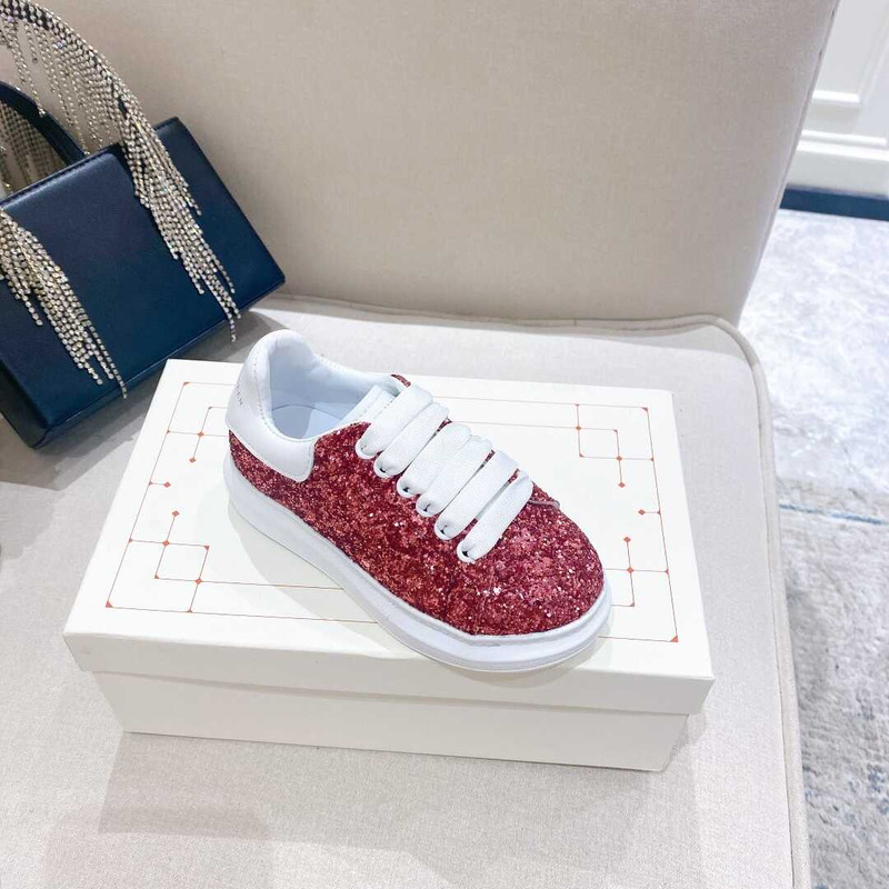 Alexander Mcqueen Kids Oversized Multicolor Glitter Red
