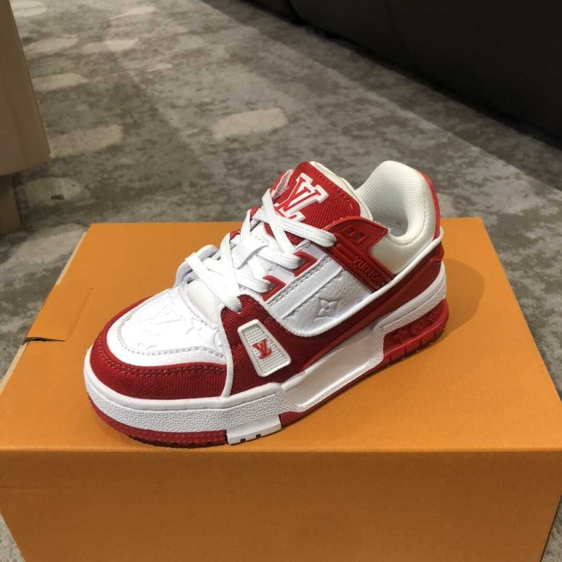 l**is V*t*n kids trainer line sneakers red&white