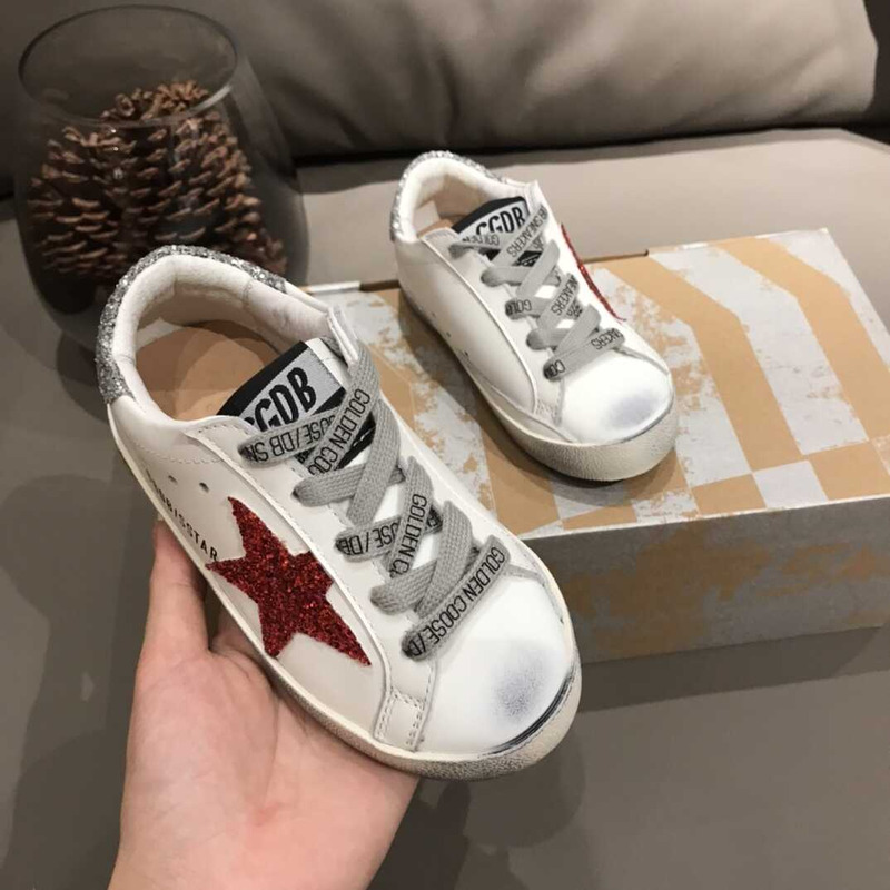 ggdb kids S*per-star white&red sneakers