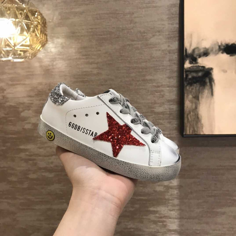 ggdb kids S*per-star white&red sneakers