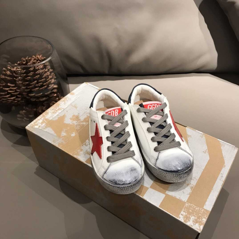 ggdb kids S*per-star white&red sneakers