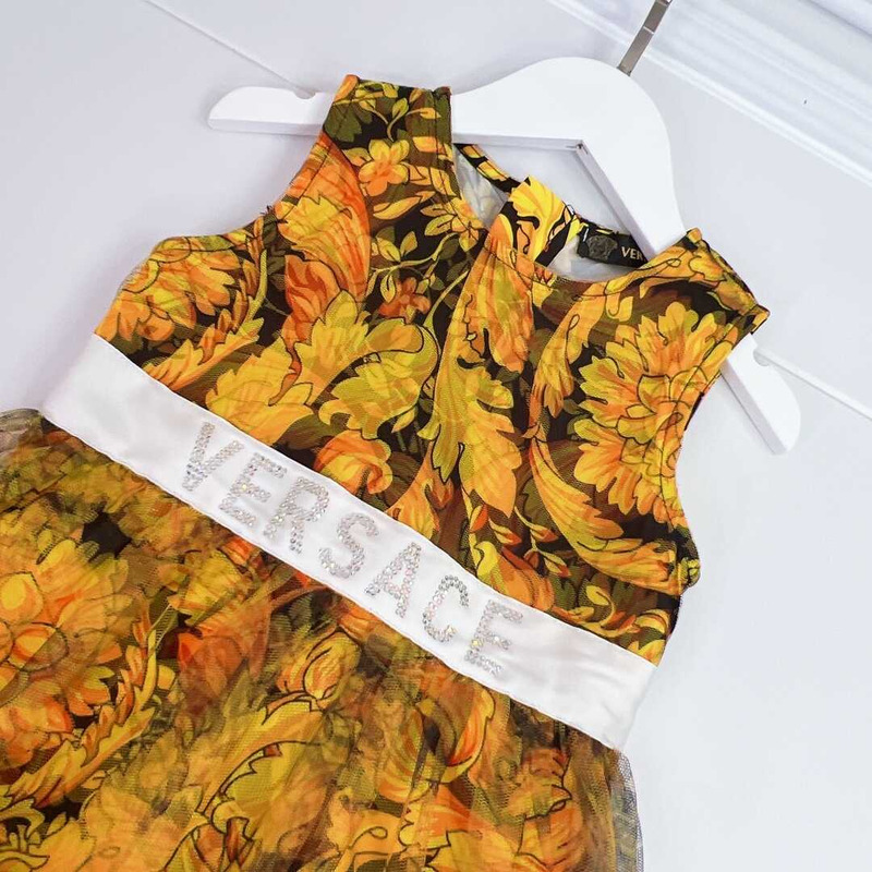Versace Kids Baroque Flag Dress
