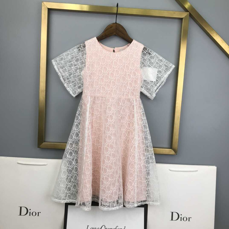 D*or kids embellished silk tulle dress in pink