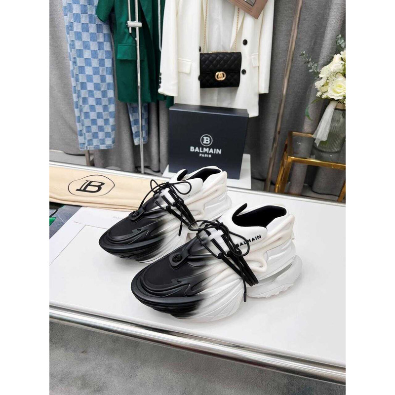 Balmain Unicorn Low Top Trainers Neoprene And Leather White