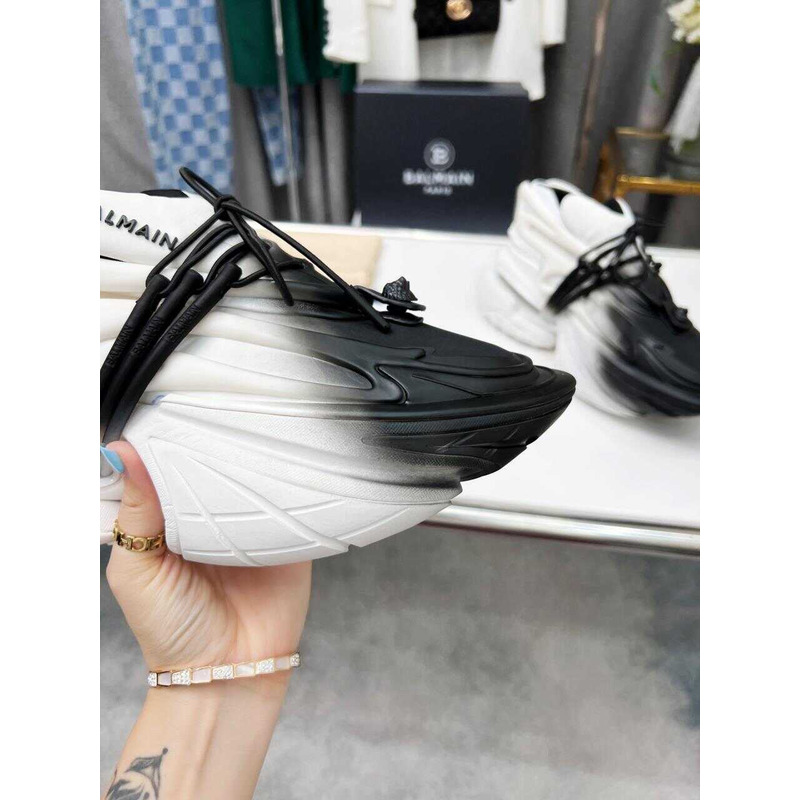 Balmain Unicorn Low Top Trainers Neoprene And Leather White