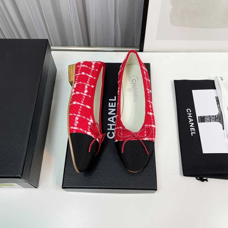 Ch*el sequined cotton guipure lace and grosgrain red and black