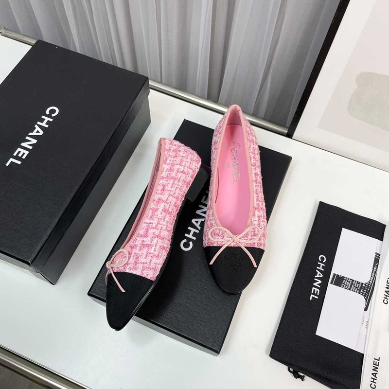 Ch*el sequined cotton guipure lace and grosgrain pink and black
