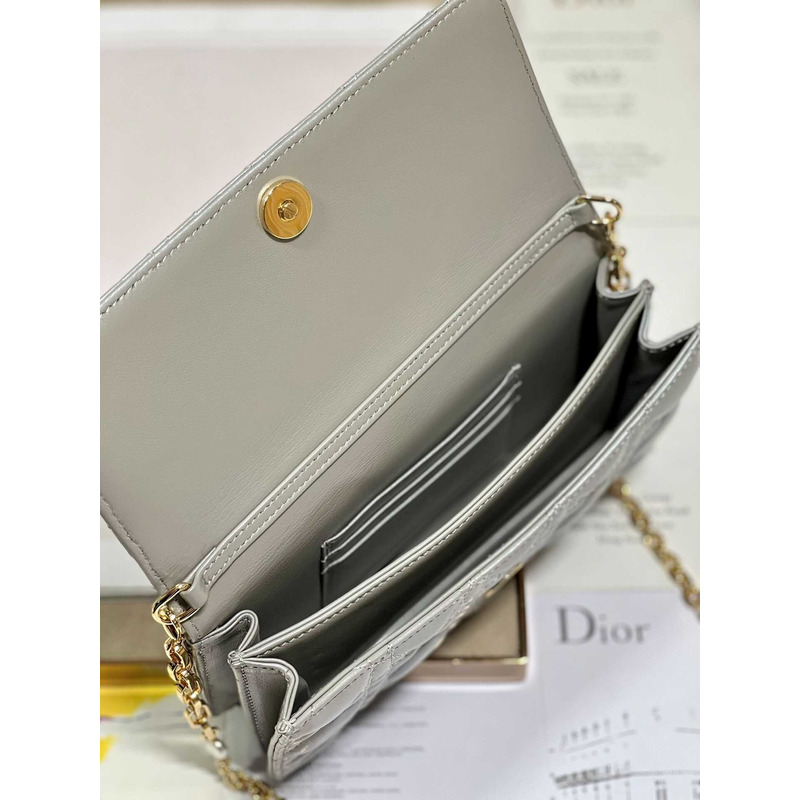 D*or mini miss D*or bag cannage lambskin grey