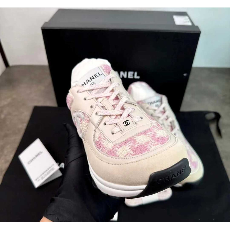Ch*el low top trainer cc triple pink