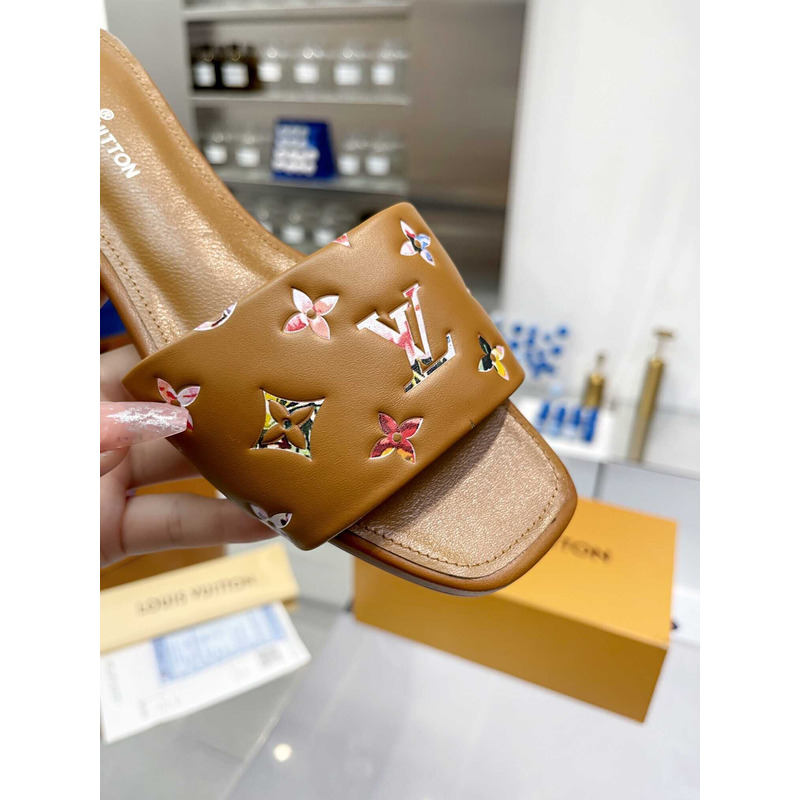 l**is V*t*n revival flat mule slides brown