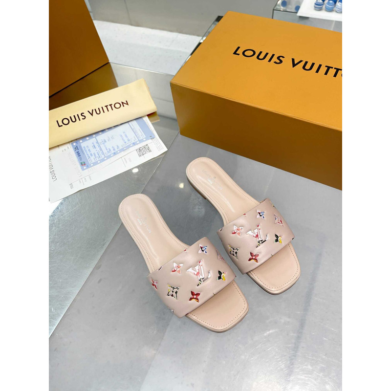 l**is V*t*n revival flat mule slides light pink