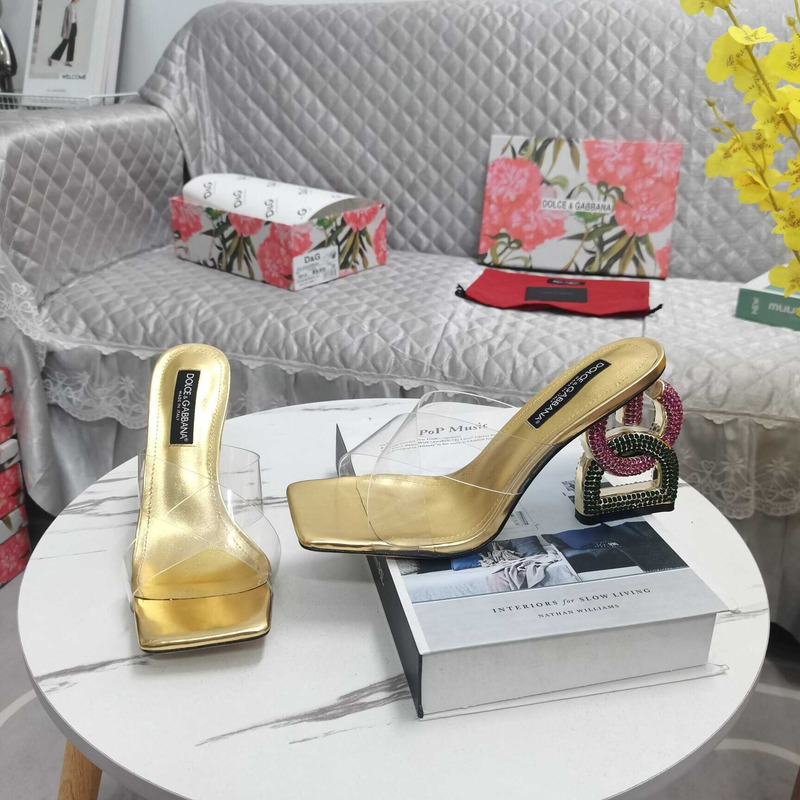 Dolce & Gabbana Dolce & Gabbana Strap Heeled Sandals Gold