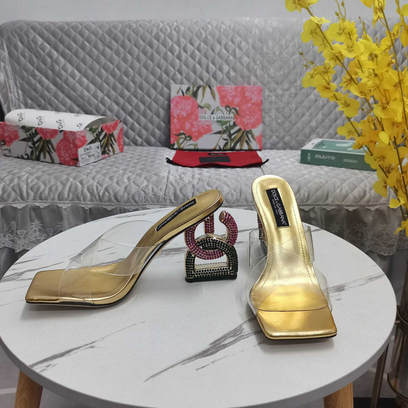 Dolce & Gabbana Dolce & Gabbana Strap Heeled Sandals Gold