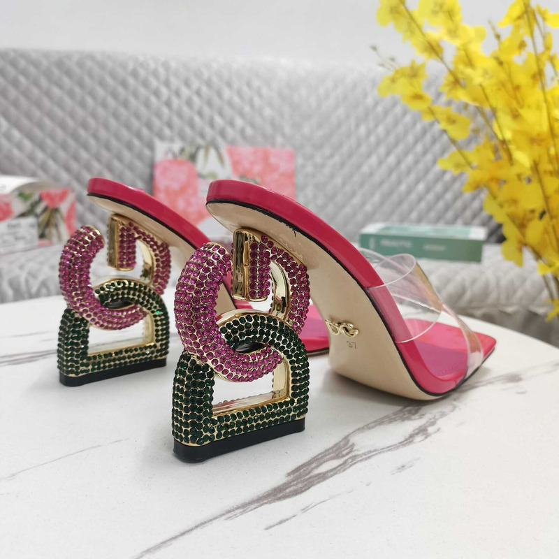 Dolce & Gabbana Strap Heeled Sandals Rose Red