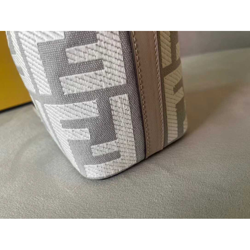F**di mon tresor ff canvas mini bag grey brown