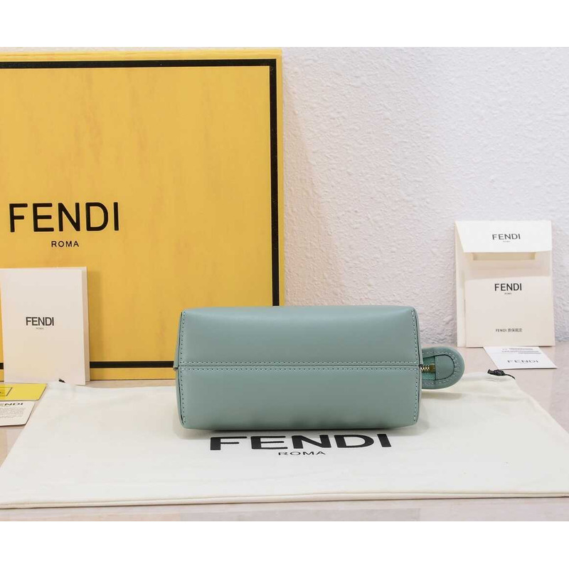 F**di by the way mini leather small boston bag green