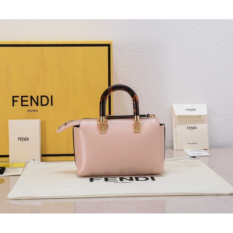 F**di by the way mini leather small boston bag light pink